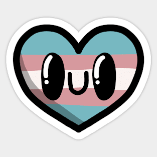 Cute heart with transgender flag colors Sticker